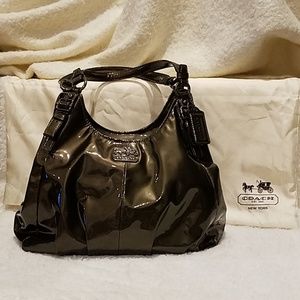 Coach Maggie 18760 Madison Pewter Patent Leather